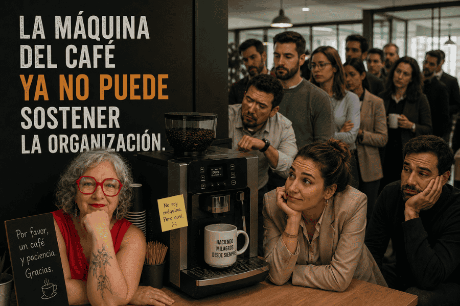 La máquina del café ya no puede sostener la organización